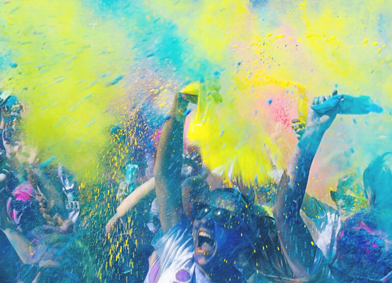 More creative people with paint powder party