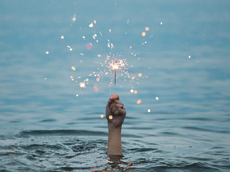 sparkler in water creativity sparked